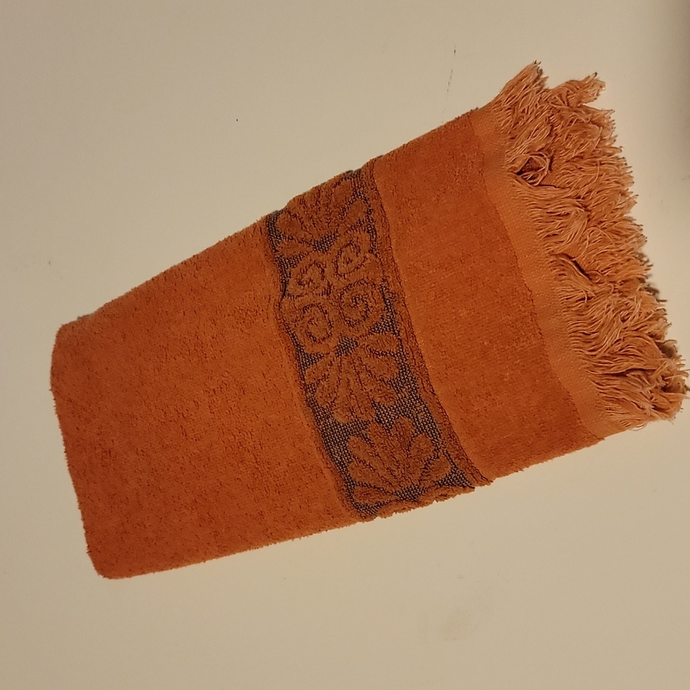 Burnt orange hand towel